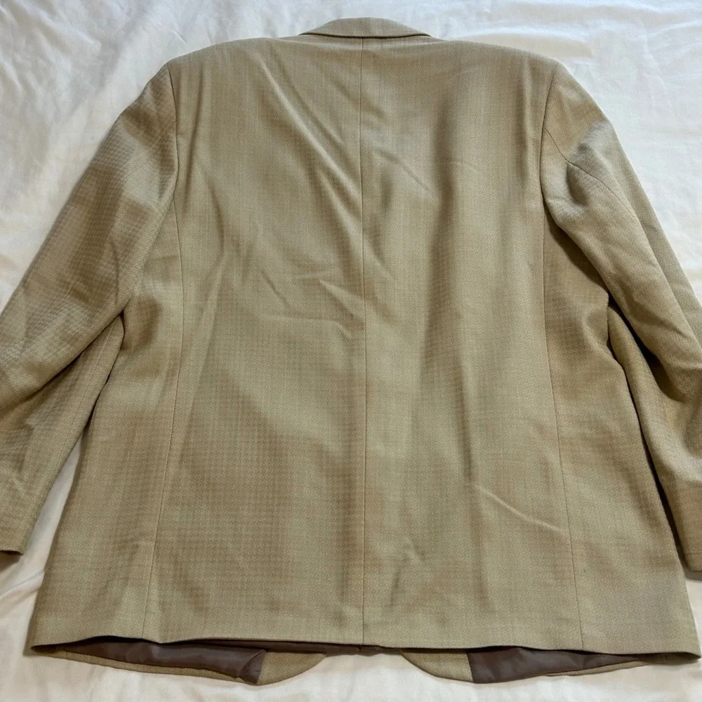 Franco Uomo Mens Tan Three Button Blazer Sport Coat Jacket 45R